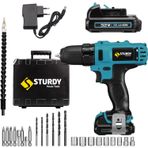 Sturdy Power Tools 32 Volt 5.0 Amper Çift Akülü 24 Parça Şarjlı Vidalama Matkap