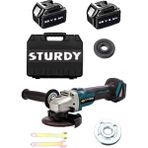 Sturdy Power Tools Japon Tech Professionel Brushless Bakır Sargı 58VOLT 8 Amper Çift Akülü Taşlama Makinası Vt-Q