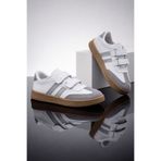 StWenn Beyaz Gri Cool Kids Retro Tarz Cırtlı Çocuk Spor Ayakkabı Konforlu ve Şık Günlük Sneaker