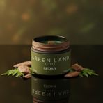 Stworkshop Green Land Dekoratif mum – Özel Tasarım Sedir Ağacı Kokulu Mum (250GR) Doğal Vegan Soya Wax | Ahşap Fitil | Özel Cam Kavanoz - 1 Adet