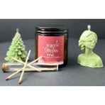 Stworkshop Merry Christmas Pine: Hediyelik Özel Tasarım Çam Kokulu 500GR Mum Yılbaşı Özel Tasarımı - 1 Adet