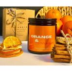 Stworkshop Orange & Cinnamon: Dekoratif Hediyelik Özel Tasarım Portakal ve Tarçın Kokulu 390gr Büyük Mum %100 Doğal Vegan Soya Wax Mumu Sevgililer günü özel - 1 Adet