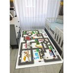 STY Home Trafik Yollu Çoçuk Kaymaz Taban Makinede Yıkanabilir Halı Eğitici Bebek Oyun Matı Oyun Halısı
