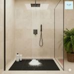 Style Banyo Duşpetek Mat Paspas, Kaymaz Islak Zemin Paspası -Ebat: Eni: 90 cm x 1 Mt. Siyah - 90 x 350 cm