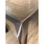 Style Şeffaf Gri Simli Kaymaz Masa Örtüsü - 140 x 140 cm - Açık Gri