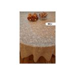 Style Yuvarlak Dantel Görünümlü Pvc Muşamba Mutfak Masa Örtüsü Sıvı Geçirmez Silinebilir /Ebat: 152 cm KREM - 152 x 152 cm
