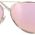 styleBREAKER Bayan Duochrome efektli güneş gözlüğü, pilot gözlüğü, köşeli camlı ve yaylı menteşeli 09020068, Çerçeve altın/cam pembe aynalı, Ölçü Birimi