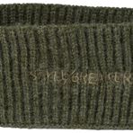 styleBREAKER Bayan Örgü Alın Bandı Nervürlü Desenli, styleBREAKER Logo Stick, Sıcak Kış Saç Bandı, Kafa Bandı 04026068, Renk: Zeytin Yeşili