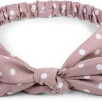 styleBREAKER Bayan saç bandı, puantiyeli desenli, fiyonk ve lastik bant, alın bandı, saç bandı, Pinup, Rockabilly, saç takısı 04026036, renk: gül kurusu