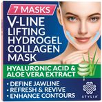 Stylia Çift Çene Maskesi - V Hattı Çene Kayışı - Hyaluronik Asit ve Aloe Vera ile Kaldırma Kollajen Yüz Maskesi - Yüz Germe Bandı Jawline Şekillendirici - Kadınlar için Kişisel Bakım Hediyeleri - Yüz