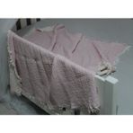 Stylish Home 4 Kat Muslin Çocuk / Bebek Battaniyesi 120 x 120 4 Kenarı Saçaklı - Açık Pembe