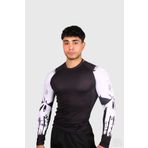 Stylovi Punisher Uzun Kollu Premium Compression Özel Kumaş Erkek Spor Siyah Antrenman Tişörtü Fitness Tshirt