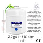 Su Arıtma Tankı 8 Lt Tüm Cihazlara Uyumlu, Paslanmaz Çelik Tank,