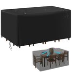 Su geçirmez açık Rattan köşe mobilya örtüsü 300x120x85cm bahçe kanepe kanepe örtüsü 2 3 kişilik tezgah sandalye ve masa dikdörtgen şekli ağır koruma