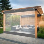 Su geçirmez açık şeffaf muşamba perde hava koşullarına dayanıklı PVC bölme çardak sundurma pergola gri 4x2.5m kuşgözü vinil dayanıklı ve çok yönlü kaplama