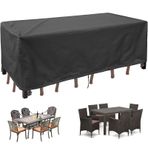 Su geçirmez açık veranda masa seti örtüsü 150x150x150cm Rattan bahçe mobilyalarınızı elementlerden koruyun dikdörtgen yemek masası ve sandalye örtüsü tüm hava koşullarına karşı koruma için