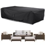 Su geçirmez Açık Veranda Rattan Köşe Kanepe Örtüsü 350x260x90cm Rüzgar Geçirmez Bahçe Mobilyaları Hava Menfezi ile Kapakları Veranda Sandalyenizi ve Mobilyalarınızı Elementlerden Koruyun