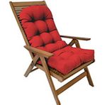 Su geçirmez Adirondack Sandalye Minderi - Dış Mekan Mobilyaları Bahçe Salon Katlanır Sandalyeler ve Hamaklar için Yastıklı Koltuk Minderi - Rahat ve Dayanıklı (Renk: Kırmızı)
