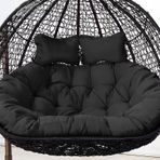 Su geçirmez Asılı Yumurta Sandalye Minderi Standlı Çift Salıncak Hamak Yastığı Kalınlaştırılmış Koltuk Pedi 170 cm x 119 cm Dış Mekan/İç Mekan Konforu