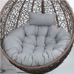 Su geçirmez Asılı Yumurta Sandalye Minderi Yumuşak Rahat Salıncak Sandalye Koltuk Minderi İç/Dış Mekan Kullanımı için 39 "x39" Arka Yastık Veranda Bahçe Gri Hamak Aksesuarı