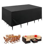 Su geçirmez bahçe mobilyası kapakları 282x152x102cm ağır 420D Oxford Rattan veranda mobilya örtüsü rüzgar geçirmez UV dayanıklı açık masa koruma