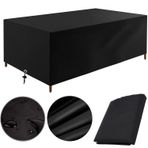 Su geçirmez bahçe mobilyası örtüleri 120x60x90cm, Oxford dikdörtgen masa örtüsü, rüzgar geçirmez ve UV karşıtı dış mekan veranda koruması, Rattan koltuk ve sandalyeler için