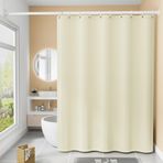 Su geçirmez bej duş perdesi 150x180 cm kalıp dayanıklı polyester banyo perdesi kanca içerir şık tek renk tasarım ev dekor için