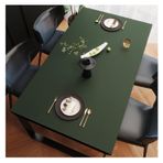 Su Geçirmez Deri Masa Koruyucu, Leke Önleyici Büyük Yemek Masası Örtüsü, Kaymaz Kolay Temizlenen Masa Örtüsü, Sehpa için Zarif Suni Deri (60x100 cm, Koyu Renk)