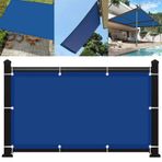 Su geçirmez dikdörtgen güneş tentesi 6 x 8 m - %98 UV blok dış mekan örtüsü, 4 halatlı, sera, veranda, bahçe, çiçek bitkisi için dayanıklı - Mavi gölge çözümü