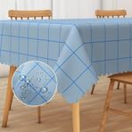 Su geçirmez Dikdörtgen Masa Örtüsü 60"x108" Mavi Pötikareli Kırışıklığa Dayanıklı Veranda Piknik Parti Mutfak Kafe Ev Dekoru için Dayanıklı 153x275cm