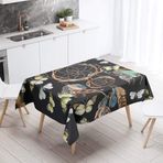 Su geçirmez Dikdörtgen Masa Örtüsü - Kolay Silinebilir Polyester Kılıf Yağ Geçirmez ve Lekeye Dayanıklı Toz Geçirmez 3D Kelebek Baskı Yemek Masası için 140 x 200 cm