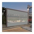 Su geçirmez dış mekan kapı perdesi, veranda çadırı için rondelalı, yan panel, rüzgar geçirmez, termal yalıtım tuvali, pergola, garaj, çardak, açık gri, 2,4 x