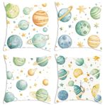 Su geçirmez Dış Mekan Minderleri 4'lü Set 40x40 İnç Çift Taraflı Baskılı Yastık Kılıfları Veranda Bahçe Kanepe Oturma Odası Yaz Keten Dekoratif Kırlent Yastıkları