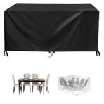 Su geçirmez Dış Mekan Mobilya Örtüleri 380x200x75cm Yırtılmaya Dayanıklı Oxford Kumaş Bahçe Masanızı ve Verandanızı Koruyun Rattan Mobilya Dikdörtgen/Kare Tasarım Bahçe Mobilyaları Koruması için İdeal