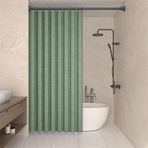 Su geçirmez Duş Perdesi 180 x 200 cm Kalıp Dayanıklı Yıkanabilir Polyester Banyo Perdesi Halkalı Koyu Yeşil Küvet için İdeal Şık ve Dayanıklı