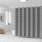 Su geçirmez Duş Perdesi 220x183 cm Gri Beyaz Ekose Kalıp Önleyici Dijital Baskı Yıkanabilir Polyester Kumaş 12 Kanca İçerir Şık Banyo Dekoru