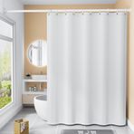 Su geçirmez Duş Perdesi 240x200 cm Beyaz Polyester Kalıp Önleyici Takviyeli Grometler ve Kancalar Küvetler için İdeal Şık ve Dayanıklı Banyo Dekoru
