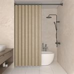Su geçirmez duş perdesi 240x200cm Anti kalıp yıkanabilir Polyester kumaş haki banyo perdesi kanca ile dayanıklı banyo dekor küvet