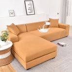 Su geçirmez Elastik L Şekilli Kanepe Kılıfları Yumuşak Süt İpek Polyester 4 Kişilik Kanepeler için Slipcovers Esnek Mobilya Koruyucu Yastık Kılıfları Sarı