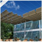 Su Geçirmez Geri Çekilebilir Pergola Gölgelik Değiştirme - Veranda Güverte Bahçe Çardak ve Sundurma için Dış Mekan Gölge Örtüsü - Tel Kablo Üzerinde Kaydırmalı Dalga Güneş Gölgesi Tente (W1.6*U12m/G