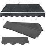 Su geçirmez Geri Çekilebilir Tente Üst Yedek Kumaş Açık Güneş Gölge Gölgelik Örtüsü Yard Güverte Balkon Gri Boyut 6.5x3.5m Polyester Malzeme UV Koruması Hava Koşullarına Dayanıklı