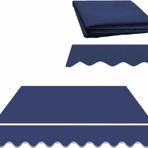 Su geçirmez Geri Çekilebilir Tente Yedek Kumaş 10x15ft Lacivert 300g Polyester Veranda Güneşlik Gölgelik Örtüsü Açık Güverte ve Avlu Barınağı için