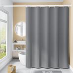 Su geçirmez gri duş perdesi 180 x 180 cm kalıp dayanıklı tek renk polyester grometler ve kanca ile dayanıklı banyo dekoru kolay temizlenebilir şık tasarım