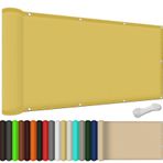 Su geçirmez güneş tentesi, 110 x 350 cm, UV koruması, %98 gölgelik kumaşı, suya dayanıklı, rüzgar koruması, balkon, bahçe, krem rengi, dış mekan güneşliği