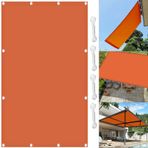 Su geçirmez güneş tentesi 2,5 x 8 m - %98 UV koruması, teras, pergola, sera ve çiçek bitkileri için - 4 halat içerir, gözetleme önleyici tasarım, parlak turuncu renk