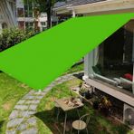 Su geçirmez güneş tentesi, 6 x 6 m, UV korumalı, sabitleme kitli, özelleştirilebilir bahçe, sera, bitki ve çiçekler için - dayanıklı yeşil kumaş