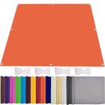 Su geçirmez güneş tentesi, 6,5 x 6,5 m, dikdörtgen gölgelik, %95 UV bloklu, rüzgar geçirmez tasarım, montaj halatları, sera, çiçek bitkisi, dış mekan, veranda, turuncu renk için ideal