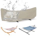 Su geçirmez Hamak Yedek Kapakları Dış Mekan Bahçe Sallanan Hamak Yağmur Örtüsü Standlı Çift Hamak için (Boyut: 210D 446x140x97cm Renk: Kırık Beyaz)