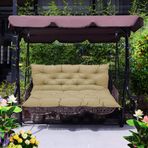 Su geçirmez Kalınlaştırılmış Hamak Tezgah Yastığı 150x100x10cm | Sallanan Sandalyeler ve Veranda Mobilyaları için Kaymaz Dış Mekan/İç Mekan Koltuk Pedi | Açık Haki Renk