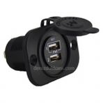 Su Geçirmez Kapaklı Çiftli USB Şarj Çakmak Soketi 12-24V